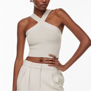 Aritzia Sculpt Knit Criss Cross Cropped Tank